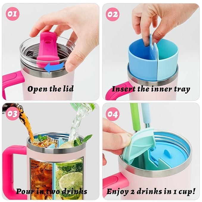 2 In 1 Drink Separator Silicone Liner Compatible With Stanley Cup