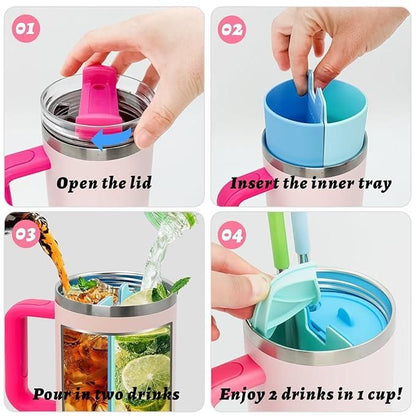2 In 1 Drink Separator Silicone Liner Compatible With Stanley Cup
