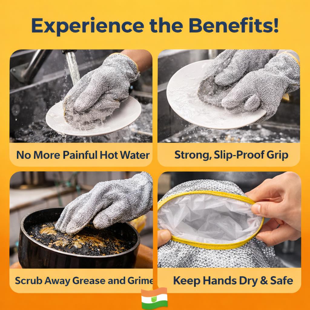 Magic Dishwashing Gloves ✨ (Pack of 2 Pairs)