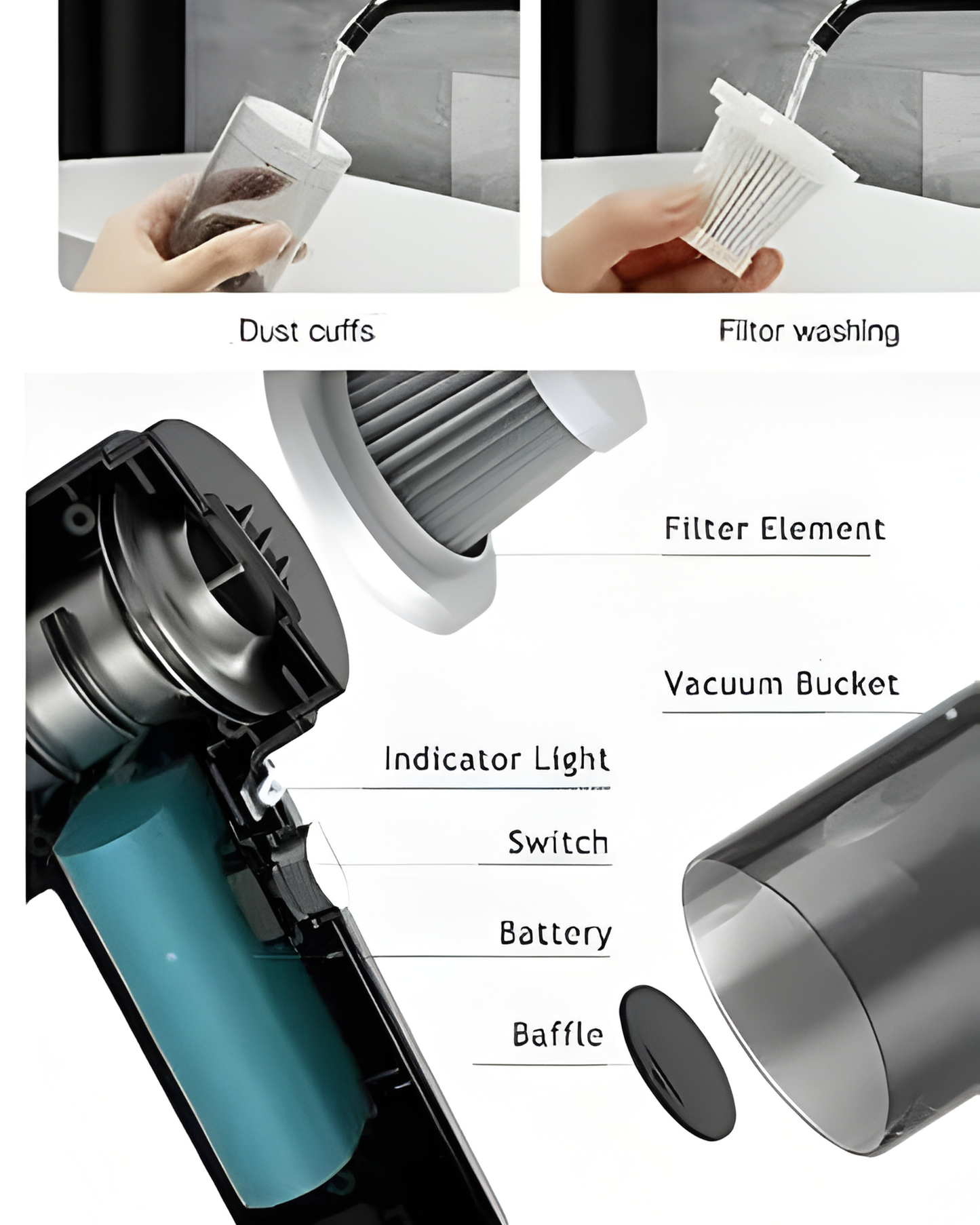 Anux™ Portable Air Duster Wireless Vacuum Cleaner