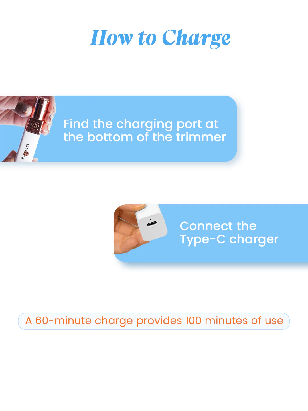 Lipstic size Electric Facial Hair Remover For Women